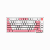 AJAZZ 黑爵 AC081 81键 有线机械键盘 白粉色 凯华BOX浅白轴 RGB