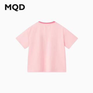 马骑顿（MQD）MQD童装女大童24夏甜美可爱学院风短袖T恤 桃粉 110cm