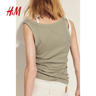 H&M2024夏季新款女装背心1243129 白色 1