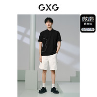 GXG 男装 侧边花卉刺绣设计翻领polo短袖t恤男休闲上衣 24夏新品