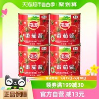 屯河 蕃茄酱198gX4罐0添加剂番茄罐头家庭餐饮炒菜调料