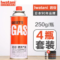 Iwatani 岩谷 便携卡式炉气罐丁烷 原装气（250G）*4+气包
