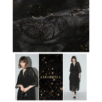 COCO BELLA 预售COCOBELLA重工金葱刺绣肌理感连衣裙女优雅两件套长裙FR966A