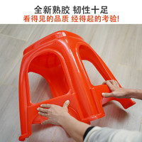 （工厂直销）塑料凳子高脚凳家用加厚大人结实红色简约餐桌椅熟胶