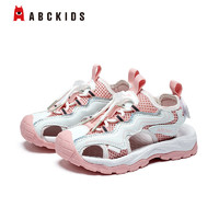 ABC KIDS 儿童凉鞋新款包头休闲运动轻便软底耐磨沙滩鞋 白粉色 31码