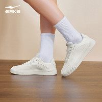 ERKE 鸿星尔克 飞鸿小白鞋板鞋男鞋2024夏季新款厚底白色鞋子休闲运动鞋
