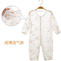 热带羊 婴儿衣服竹纤维长袖夏季薄款哈衣0-3个月女宝宝新生儿连体衣春秋 风筝小熊 80cm