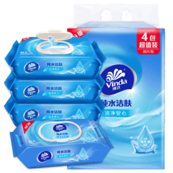 Vinda 维达 纯水系列 湿巾 80片*4包