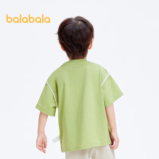 巴拉巴拉男童短袖T恤夏2024上衣凉感时尚假两件201224117109 豆沙绿40693 100cm