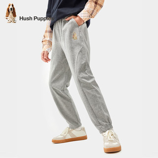 暇步士（Hush Puppies）童装儿童男童2024春夏季绵柔精梳棉汗布舒适透气时尚针织长裤 花灰 130cm