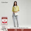 卡尔文·克莱恩 Calvin Klein 女包24春夏经典小众金属字母翻盖链条斜挎小方包枕头包DH3571 115-象牙白
