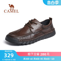 CAMEL 骆驼 男鞋2024春季柔软牛皮手工鞋防滑耐磨经典商务休闲软底缝线鞋