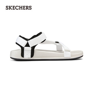 斯凯奇（Skechers）2024年夏季男鞋休闲凉鞋舒适透气外穿沙滩鞋229136 海军蓝色/黑色/NVBK 39.5