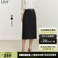 丽丽 LILY2024夏女装气质职业通勤款百搭显瘦高腰铅笔裙直筒半身裙 510黑色 L