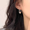 Trendolla S925银小众个性圆球珍珠耳钉几何设计碎银流苏耳环感轻奢耳饰
