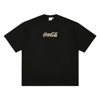 可口可乐 夏季冰感短袖t恤男美式复古体恤夏装潮牌衣服