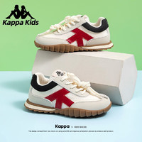 Kappa 卡帕 Kids卡帕童鞋儿童运动鞋男女童厚底春轻便百搭中大童亲子鞋 006C黑/红|网面鞋