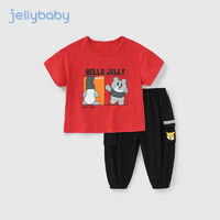 JELLYBABY 男童套装夏装杰里贝比夏季儿童短袖运动男孩秋装夏一岁男宝宝衣服