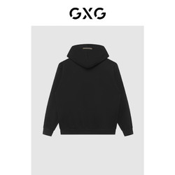 GXG 男装 商场同款自然纹理系列黑色迷彩连帽卫衣 22年冬季新品