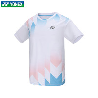 YONEX 尤尼克斯 2024新款尤尼克斯羽毛球服短袖YY速干运动上衣比赛服110124 男款  白色