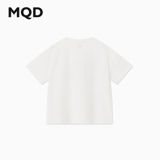 马骑顿（MQD）【凉感速干】MQD童装男大童24夏潮酷休闲短袖T恤 本白 110cm