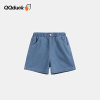 QQ duck 可可鸭 童装女童牛仔短裤儿童百搭裤子中大童牛仔裤甜心牛仔浅蓝；160