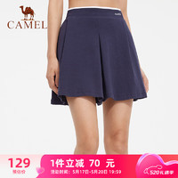 CAMEL 骆驼 运动半身裙女子针织短裙休闲户外网球裙 C0S14LF648-1 宝蓝 L