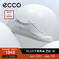 爱步（ECCO）板鞋男 2024年夏季男士休闲鞋男鞋怀旧小白鞋 柔酷零点537764 白色53776401007 45