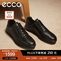 爱步（ECCO）*皮鞋男 休闲皮鞋男鞋商务休闲鞋男士皮鞋牛皮休闲鞋 雅仕207124 黑色20712401001 39