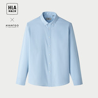 HLA 海澜之家 商务经典系列 男士长袖衬衫 HNEAW3W057A 浅蓝条纹 M