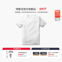 TESLA 特斯拉 T恤休闲特斯拉logo立体“T”标识女款纯棉上衣 白色 XS码