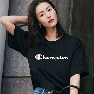 Champion 清仓小码美版短袖T恤男女装经典刺绣LOGO圆领夏装 限XS S码
