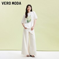 VERO MODA T恤女2024春夏新款休闲百搭甜美减龄印花宽松廓形含棉