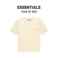 FEAR OF GOD ESSENTIALS 植绒LOGO系列棉质圆领短袖T恤 美式高街舒适潮牌透气简约内搭 蛋壳白 L