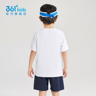 361°儿童节童装男女童短袖针织衫2024年夏季T恤通码儿童上衣 本白 101cm