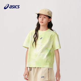 asics/亚瑟士童装2024女童短袖T恤夏季吸湿速干运动舒适防晒短袖T 752黄绿色 160cm