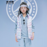 波司登奥莱24新短款立领羽绒马甲轻薄男女童修身百搭保暖马甲T40135520 山川棱镜粉9AX3 105/52