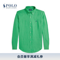 Polo Ralph Lauren 拉夫劳伦 男装 24年春经典版型亚麻衬衫RL18095 300-绿色 L