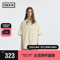 英克斯（inxx）APYD 时尚潮牌夏短袖衬衣男女同款APE2040652 米白色 M