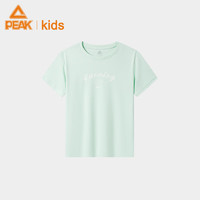 匹克童装女童速干短袖T恤2024夏季儿童夏装中大童运动上衣短T 清心绿 160