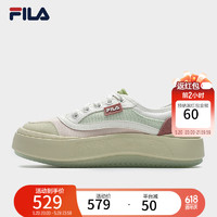 FILA 斐乐杨幂同款女鞋摩登帆布鞋2024夏季水母鞋休闲鞋子 桃色粉/新薄荷绿-CS 40