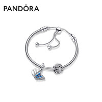 潘多拉（PANDORA）蓝色蝴蝶手链套装精致优雅