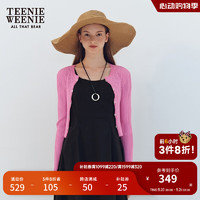 Teenie Weenie小熊2024夏季修身短款针织开衫金属扣外套粉色女 粉色 165/M