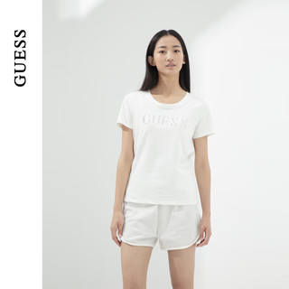 GUESS24年夏季女士镶钻简约纯色经典logo短袖T恤-YO2K2431 GRY-灰色 S