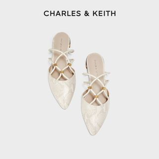 CHARLES&KEITH女士交叉带饰尖头低跟凉鞋CK1-70920093