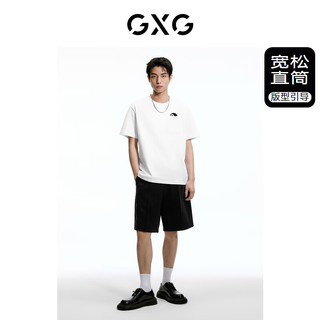 GXG奥莱双色宽松直筒休闲短裤男士24夏新 黑色 185/XXL