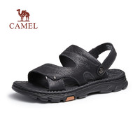 CAMEL 骆驼 2024夏季防滑舒适凉鞋透气男爸爸真皮沙滩鞋两穿防滑耐磨凉拖