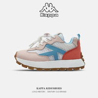 Kappa 卡帕 KIDS卡帕女童鞋子春季2024新款软底防滑儿童阿甘运动鞋透气网面跑步 粉色 27码鞋内长约17.3cm