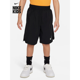 耐克（NIKE）男童WILD幼童梭织短裤透气运动拼接网眼舒适 010黑 XS