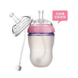 comotomo 可么多么 奶瓶配件 奶嘴吸管 中间环 新生儿婴儿奶瓶手柄鸭嘴企鹅杯头 带吸管饮吸嘴
